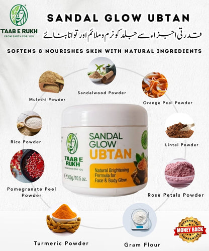 Taab e Rukh Sandal Glow Ubtan Powder